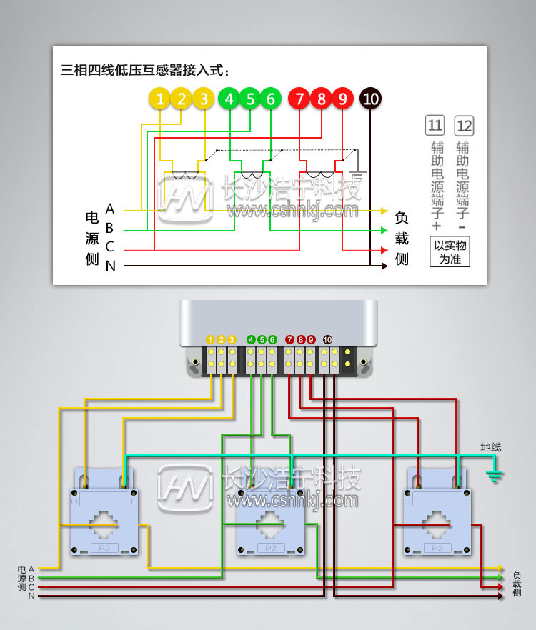 三相四線互感器電表接線圖