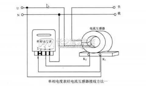 單相電表經(jīng)電流互感器的接法